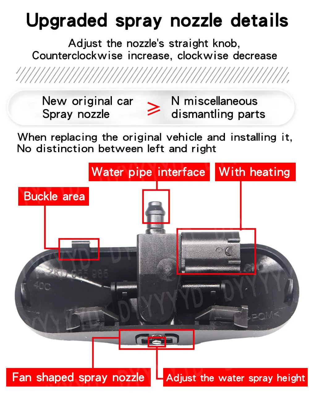 2pcs Car Front Windshield Washer Nozzles Jet Heated For Audi TT A1 8X A4 B8 Q3 Q