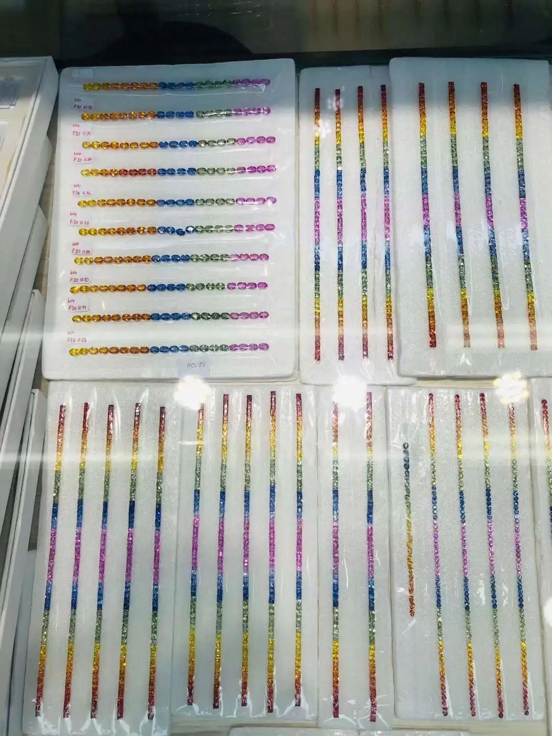 New Fashion High Quality Princess Cut Loose Gemstones Gradient Rainbow Strips corundom lab grown gemstone for DIY Jewelry