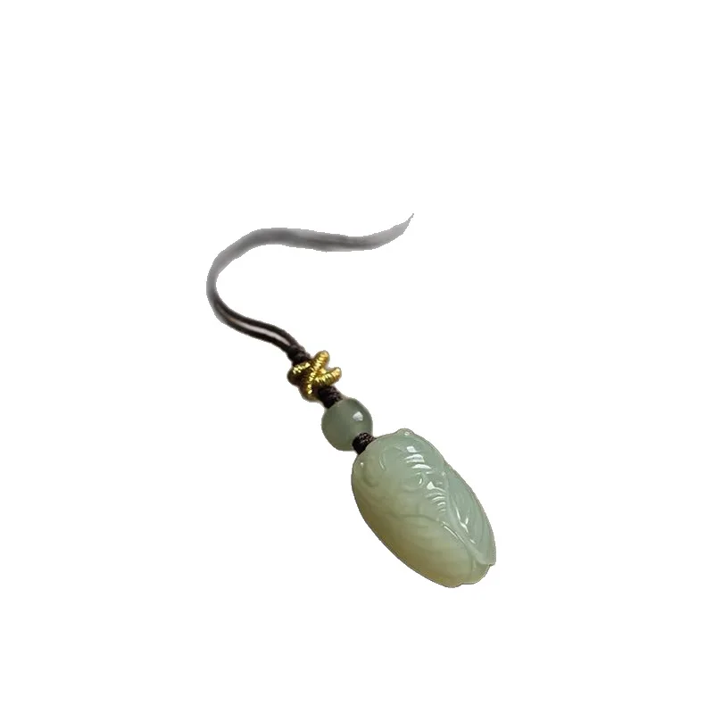 중국 스타일 Hotan Jade Zhilai 휴대 전화 체인 패키지 펜던트 열쇠 고리 펜던트
