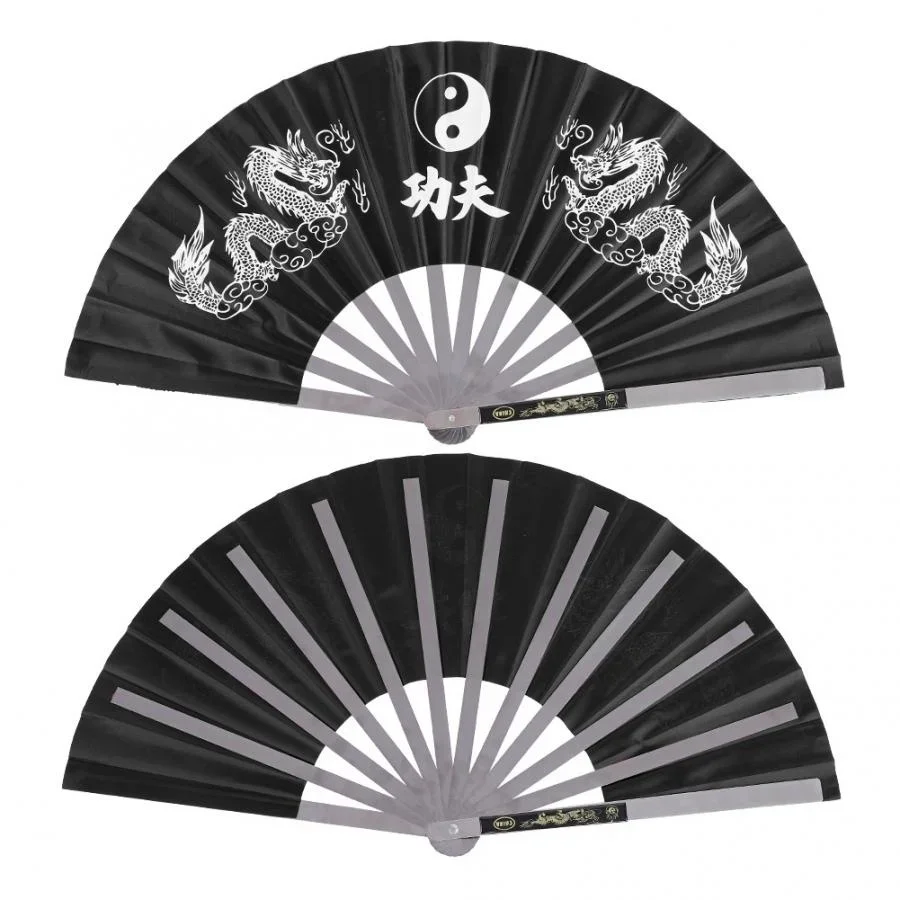 Wushu Stainless Steel Tai Chi Kung Fu Fan for Martial Arts Practice and Performance Gym Dance