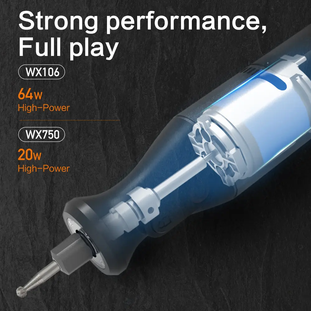 Worx 8V Rotary Tool WX106 Cordless Mini Drill Engraving Grinding Polishing Machine USB Charger Variable Speed Power Tools Set 4