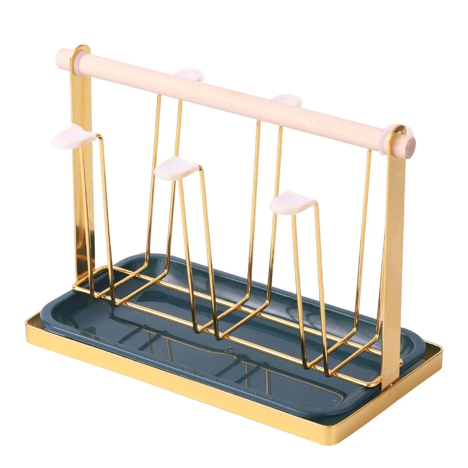 Luxury Coffee Mug Water Cup Rack 6 Cup Holder and Plate Water Mug Draining Drying Glass Cup Stand for Coffee Cup Countertop 2
