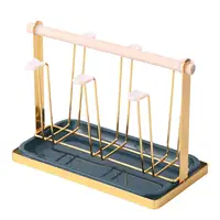 Luxury Coffee Mug Water Cup Rack 6 Cup Holder and Plate Water Mug Draining Drying Glass Cup Stand for Coffee Cup Countertop 2