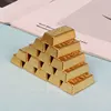 Miniature Items 1/6 Simulation Mini Golden Brick Bullion Cash Money Box Model Toys for Barbies Figurs Dolls DollHouse Accessorie 3