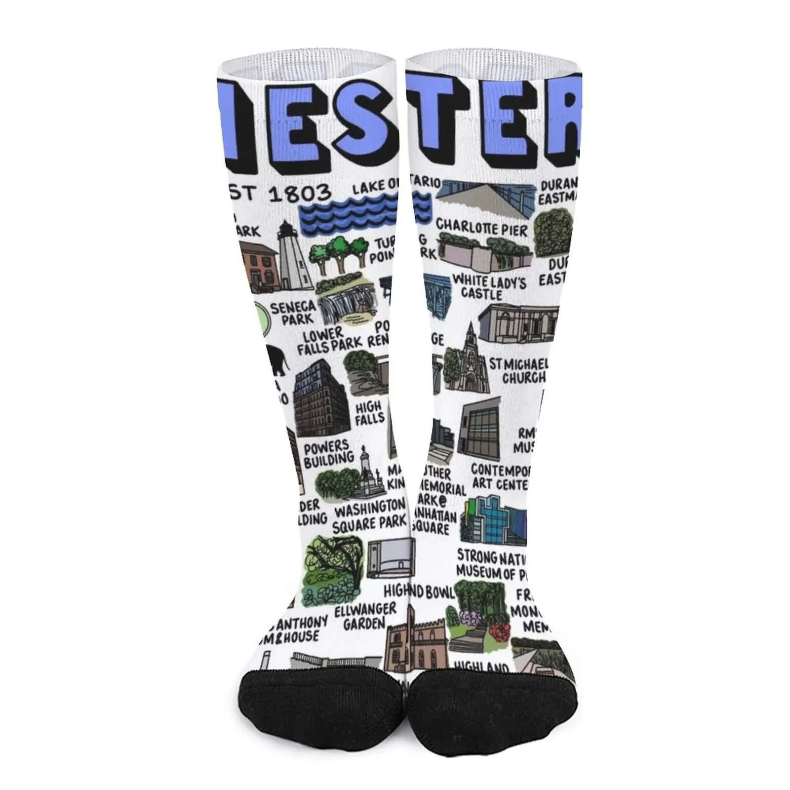 Rochester New York Map Art Socks Socks set cycling socks socks ladies Socks for men set fashion love leopard print down winter gloves outdoor cycling ladies warm thickened plus velvet touch screen gloves c046