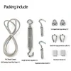 Complete set Clothesline Plastic Coated 304 Stainless Steel Wire Rope Household or Outdoor Clothes line With Expansion ScrewHook 2