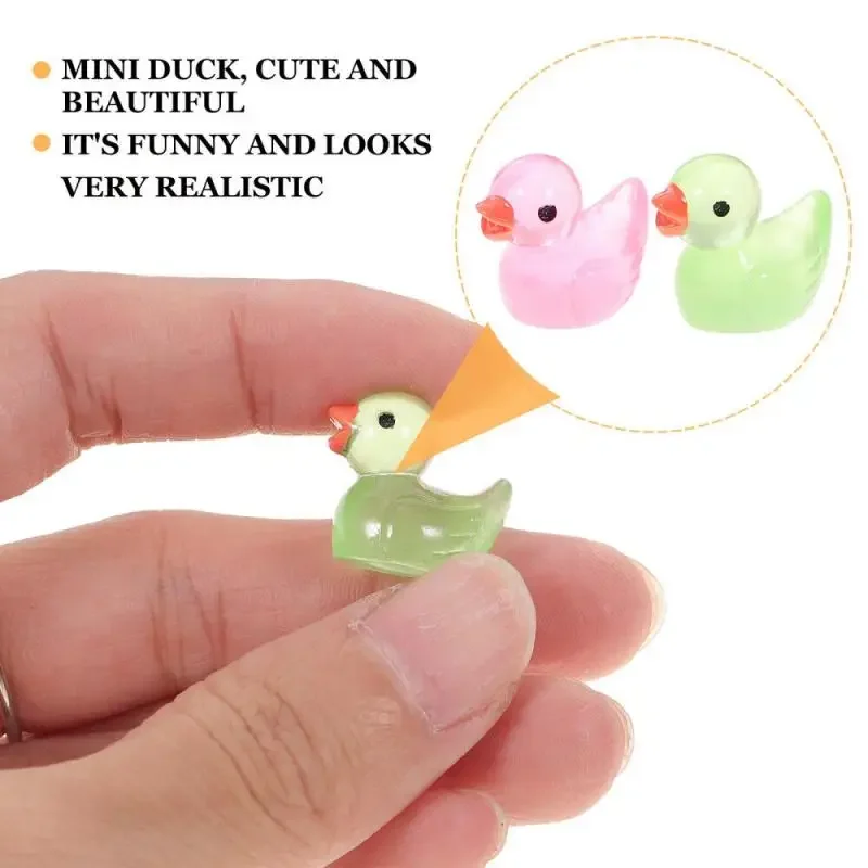 Miniature Duck Figurines 50/10Pcs Tiny Rubber Ducks Glow In The Dark Mini Resin