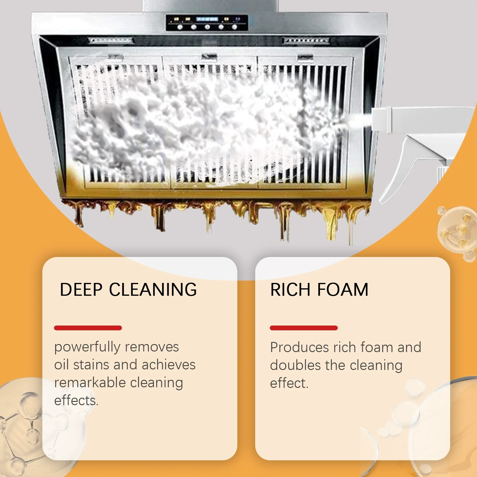 Jue Fish kitchen foam cleaner household kitchen range hood heavy oil stain foam cleaner oil stain