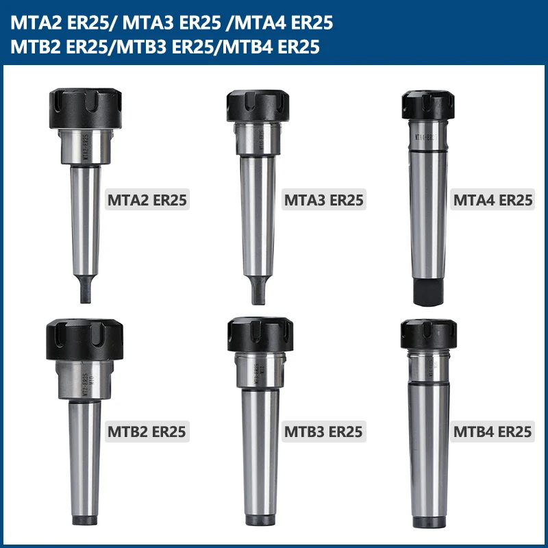XCAN Werkzeughalter ER25 Federklemmen Spannzangenhalter MTA2 MTA3 MTA4 Morsekegelhalter UM Schraubenschlüssel für CNC-Fräsdrehwerkzeug – Detail 5