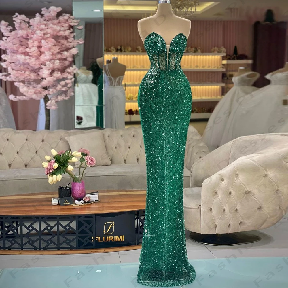 

Exquisite Beading Evening Dresses For Women Sexy Slim Fashion Beautiful Off Shoulder Sleeveless Sparkling Beading Prom Gowns