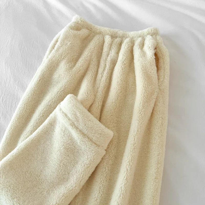 Dames pyjamabroek gestreept flanel warm casual loungewear_voghion.com