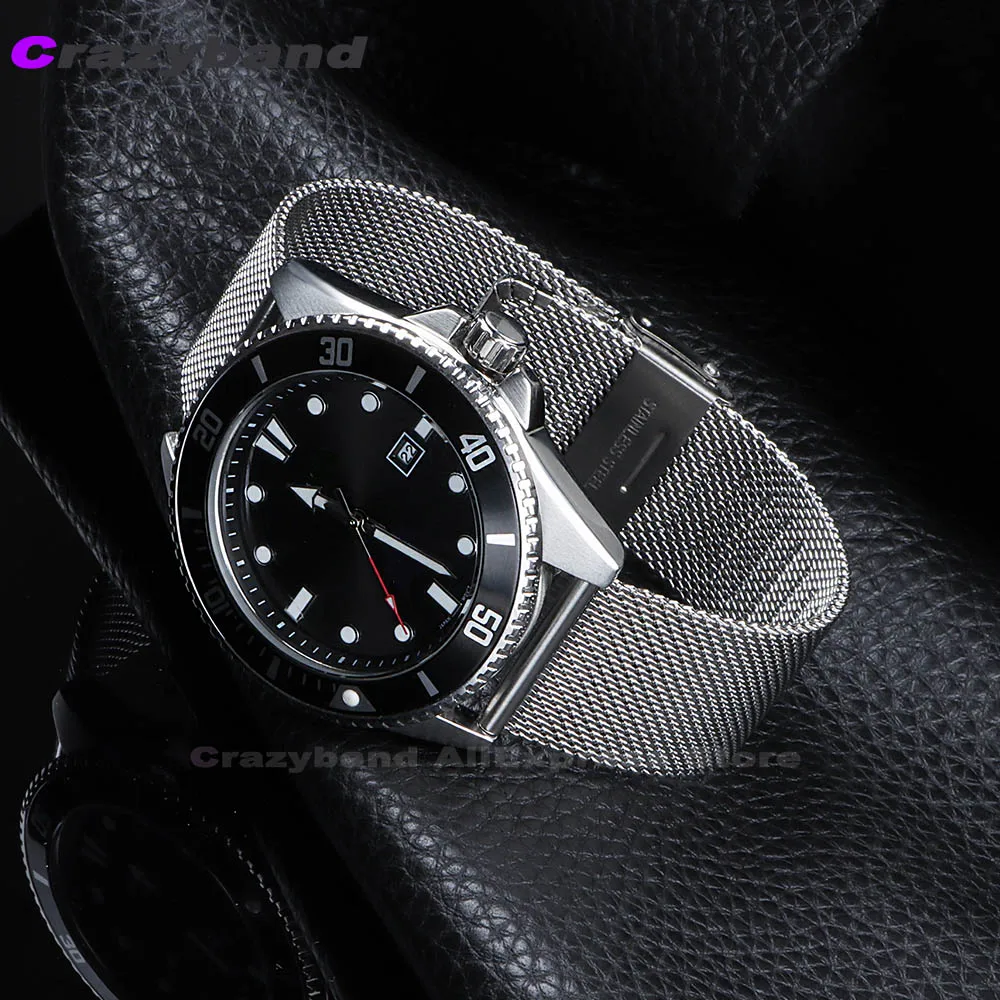 Sleek Milanese Stainless Steel Watch Band Strap - Universal Fit, Premium Metal Bracelet Belt