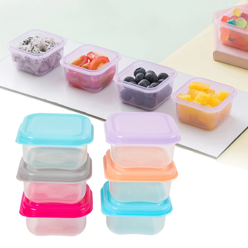 6Pcs Food Storage Container Small Plastic Moisture-proof Containers Mini Kitchen Storage Box with Leakproof Lid Kitchen Accessor 3