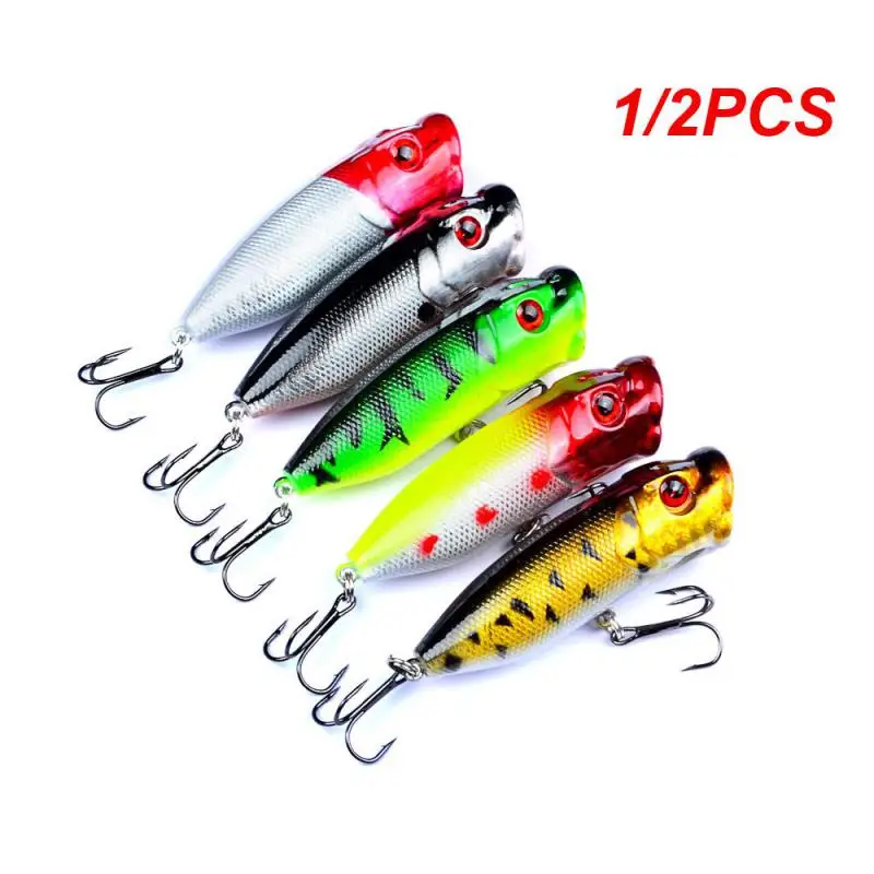 

1/2PCS Fishing Lures Highly Effective Topwater Lures Instant Attraction Improved Hook Penetration Popper Lures Fishing 11g Lures