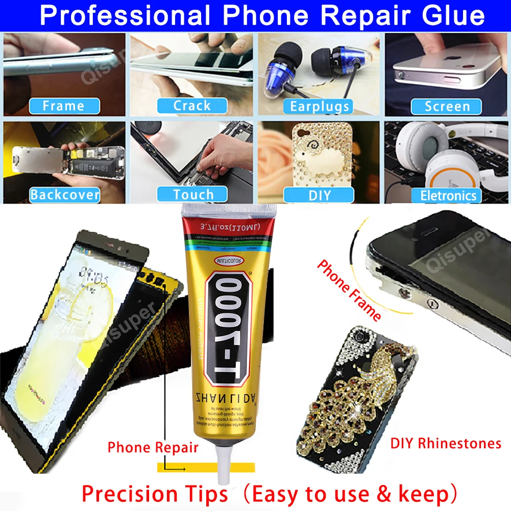 Black Glue Cellphone Screen Display Repair Contact Epoxy Adhesive E7000 Transparent Leather Silicone Super Sealant Bond Zhanlida 6