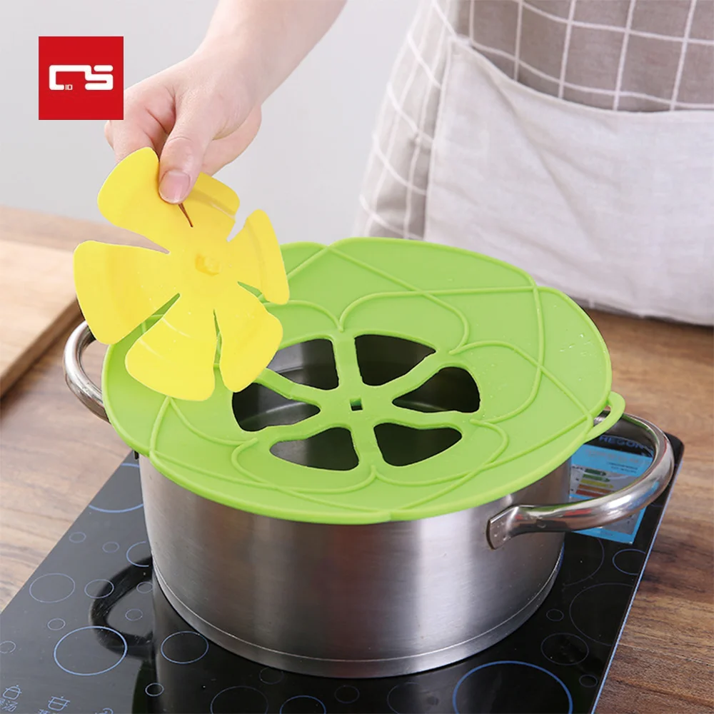 Silicone Lid Spill Stopper Cover For Pot Pan Kitchen Accessories Cooking  Tools Flower Cookware Home Kitchen