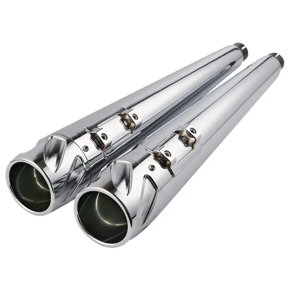 

XF2906315-05-E Chrome 4" Megaphone Slip-on Muffler Exhaust Pipes For Harley Touring 1995-2016