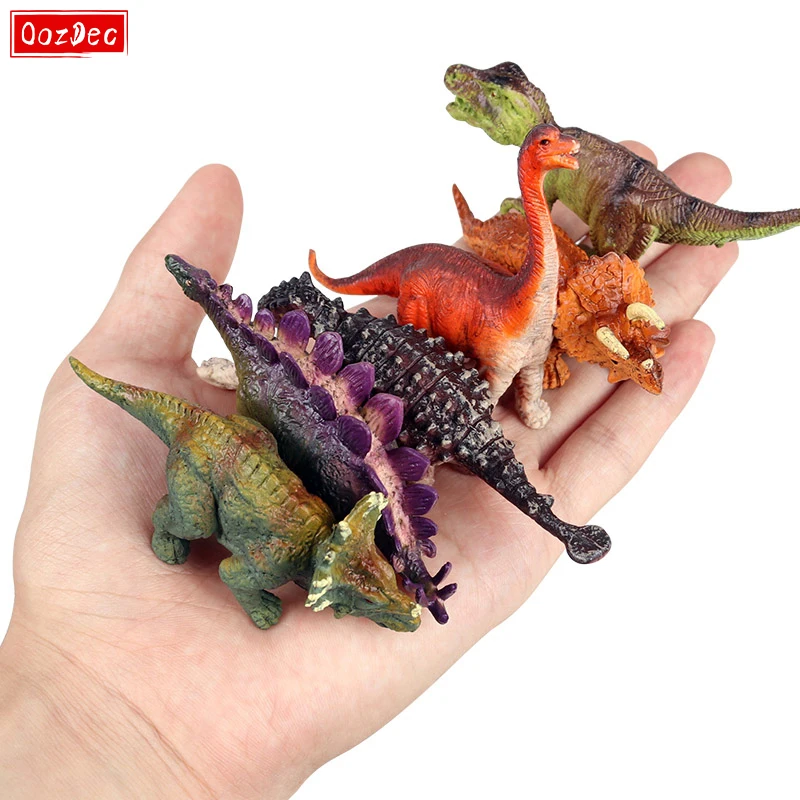 OozDec Mini Jurassic Stegosaurus Tyrannosaurus Solid PVC Dinosaur World Animal Figurines Action Figures Collection Toy For Kids images - 6