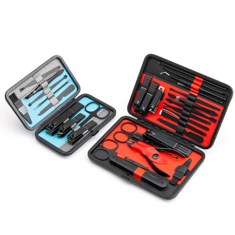 Manicure Set 10/15/25PCs Full Function Kit Professional Stainless Steel Pedicure Sets Nail Clipper With Portable Case Idea Gift 2