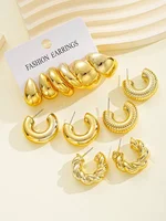 12pcs/Set Classic Fashion Twist C Shape Tear Drop Design