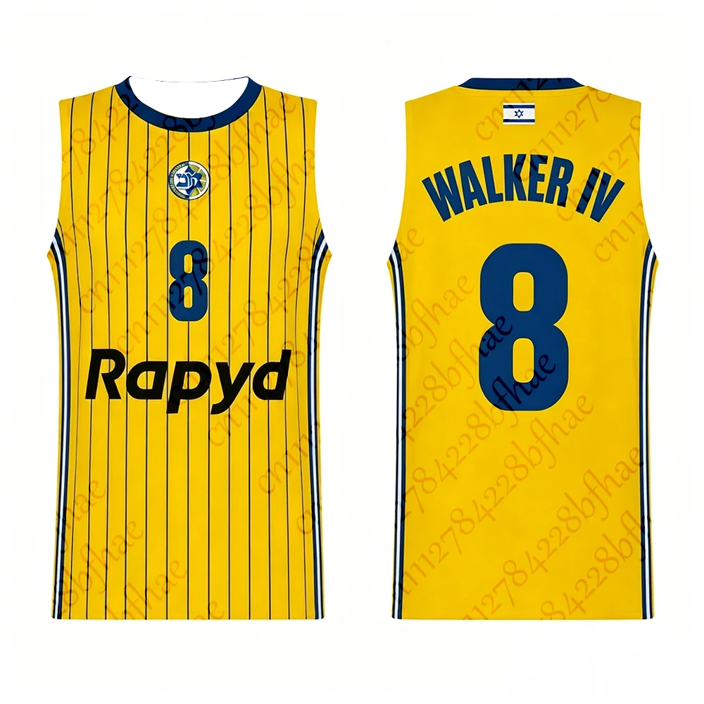 Maccabi Tel Aviv Basketball Trikot für Erwachsene, Herren und Damen, Kinder-Trainingsuniform, Neuheiten, Israelisch 25/26