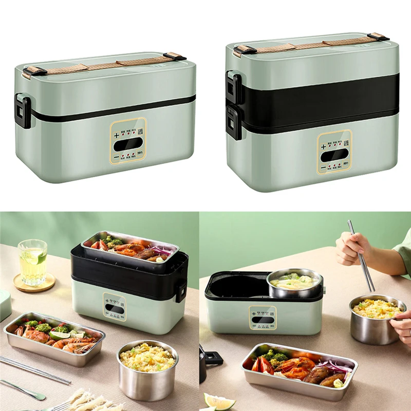 220V Electric Heating Lunch Box 1/2 Layer Food Storage Container Portable Rice Cooker Warmer For Travel Office |