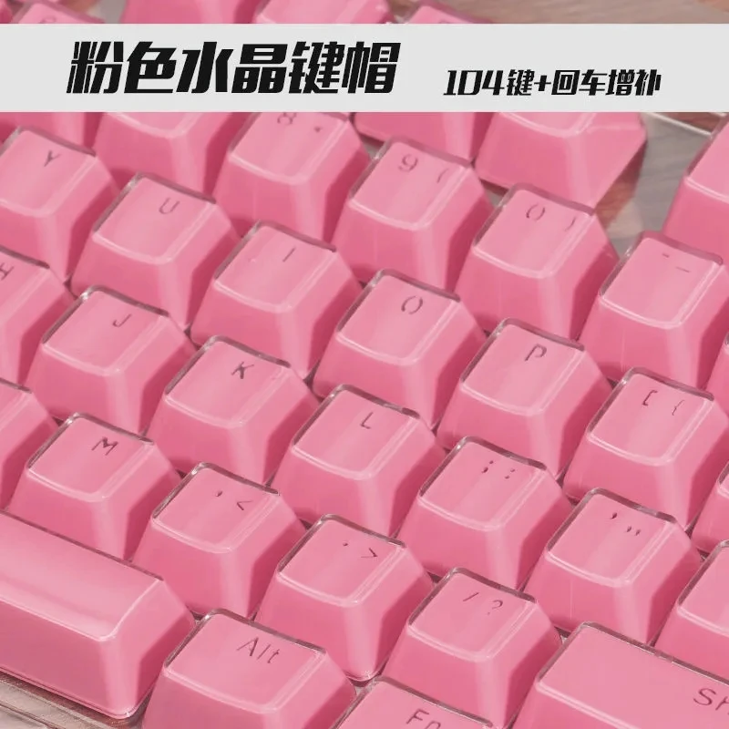 Keycaps Translúcidos para Teclado Mecânico Oem Branco Preto Retroiluminado Borda de Cristal Faça Você Mesmo Layout de 104 Teclas - Imagem 6