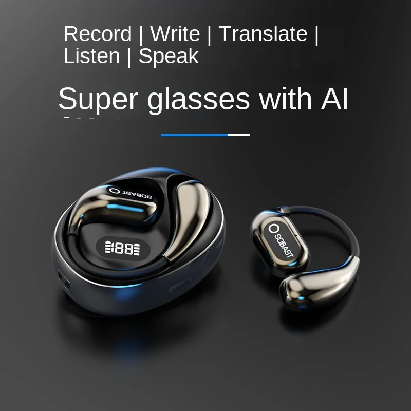 무선 블루투스 144 언어 AI 번역기 장치 이어폰 Bluetooth5.4 동시 통역 음성 번역 헤드셋