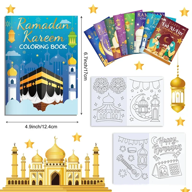 Eid Coloring Book Ramadan Doodle Sketchbook Islamic Activity Book Celebrating Ramadan Mubarak DIY Children Coloring Book