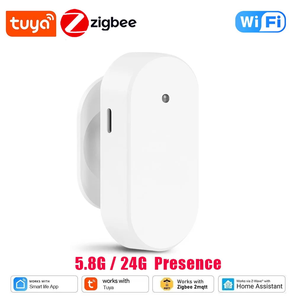 Tuya Zigbee Sensor de Pressão Humana Sensor de Movimento Radar Onda Detector Casa Inteligente Funciona com Vida Inteligente 2mqtt 5.8g 24g