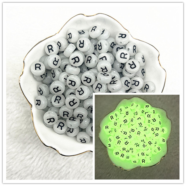 7x4mm A-Z Luminous Beads Letter Beads Acrylic Spaced Beads For Jewelry Making DIY Charms Bracelet