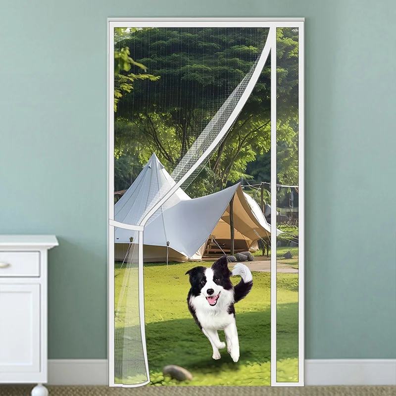 Moustiquaire Porte Magnetique,La Moustiquaire Aimantée À Mailles Fines Rideau Anti Mouches Et Anti Insectes Avec Fermoir De Rangement Noir 160x220cm 99064646