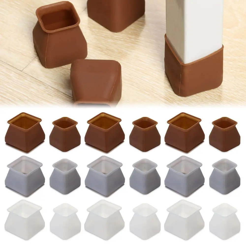 

10Pcs White Grey Brown Color Chair Leg Caps Small Large Silicone Table Cover Feet Pads Floor Protectors Furniture Accessories