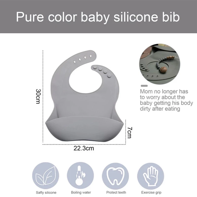 5/7/9 PCS Baby Feeding Tableware Set Baby Soft Silicone Bib Bib Sucker Bowl Plate Cup Spoon Fork Sets Non-slip Children's Dishes 6