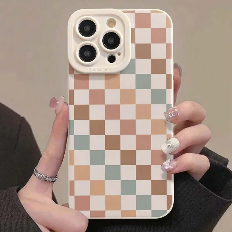 Vintage Colorful Plaid Painting Phone Case Cover