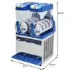Commercial Slushy Machine 8 Gallons Stainless Steel Margarita Smoothie Maker Cocktail Ice Juice 2 Tanks LED Control Kit 1000W 3