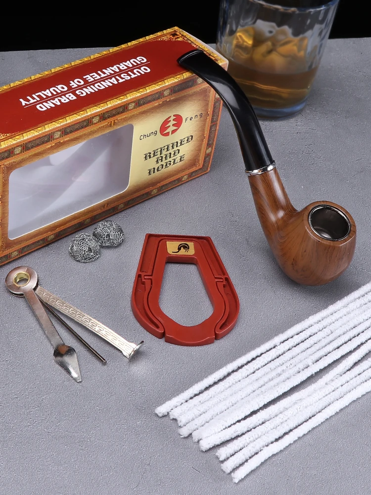 Hache Pipe En Acier Damas - Wazir Blades - Faite Main Avec étui Cuir
