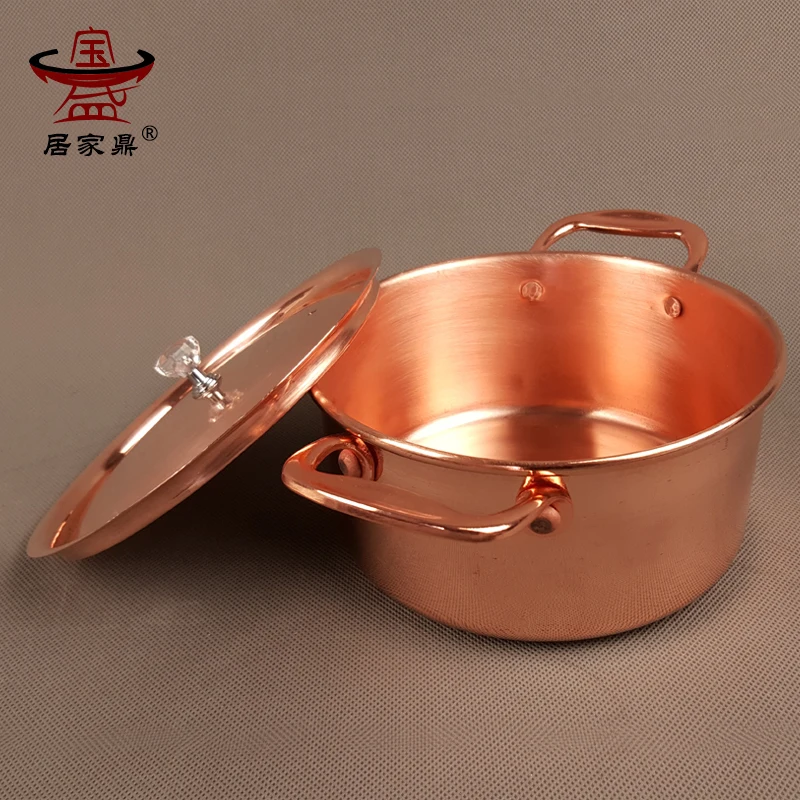 

Pure Copper Compound Bottom Small Soup Rice Pot Electromagnetic Gas Thickened Hot Pot Boiled Jam Single Pot Stewpan Sauce Pan