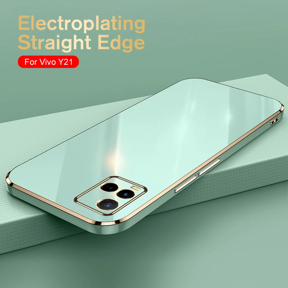 Plating Texture Case for Vivo Y21 Y21s V2111 Y21t V2135 Y21a cover cases for vivo Y33 4G V2109 Shockproof Phone Case_voghion.com