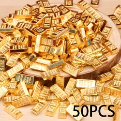Ultra - Realistic Mini Gold Bar Simulated Ingots - DIY Ornament Accessories, Solid Material (50/100pcs) (50PCS)