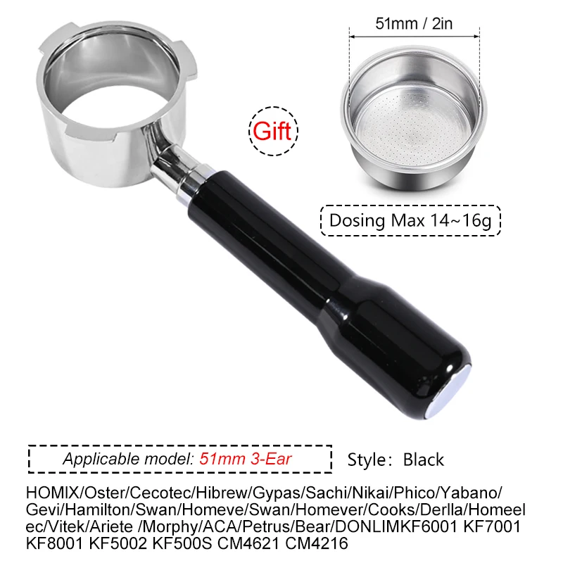 فلتر القهوة بدون قاع مقاس 51 مم مع سلة أكواب لآلة...