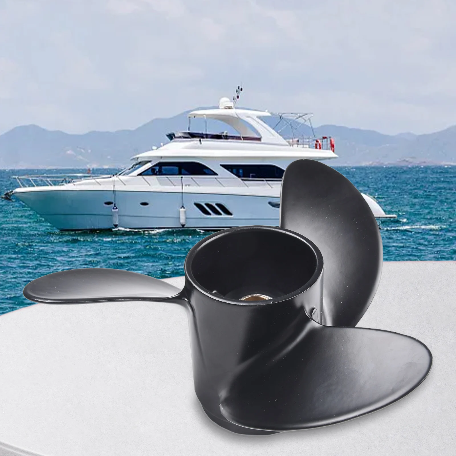 Doumneou Außenbord-Propeller Aluminium 7,8x8 - Für Mercury 4-6 PS - 3 Blätter Rechts