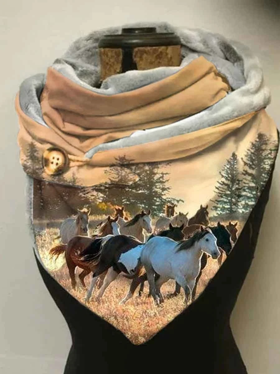 

Horse Print Casual Wrap Scarf for Women