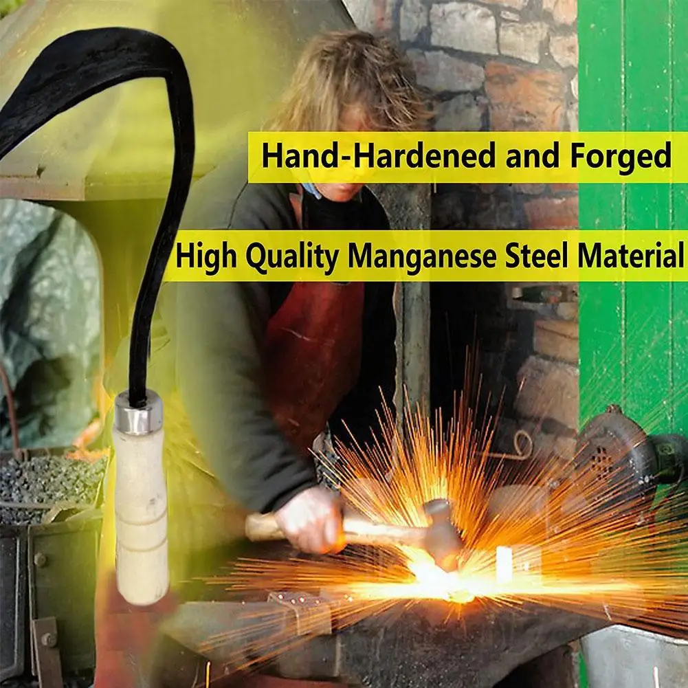 Description Picture 2 of itemHand Plow Wooden Short Handle Hoe Korean Style Traditional Garden Digger Tool for Better Home Garden Seedling Tools Digger B3M2