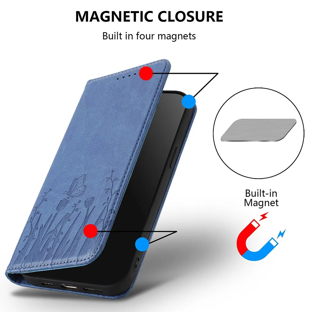 Magnetic Flip Leather Wallet Phone Case - Premium Back Cover