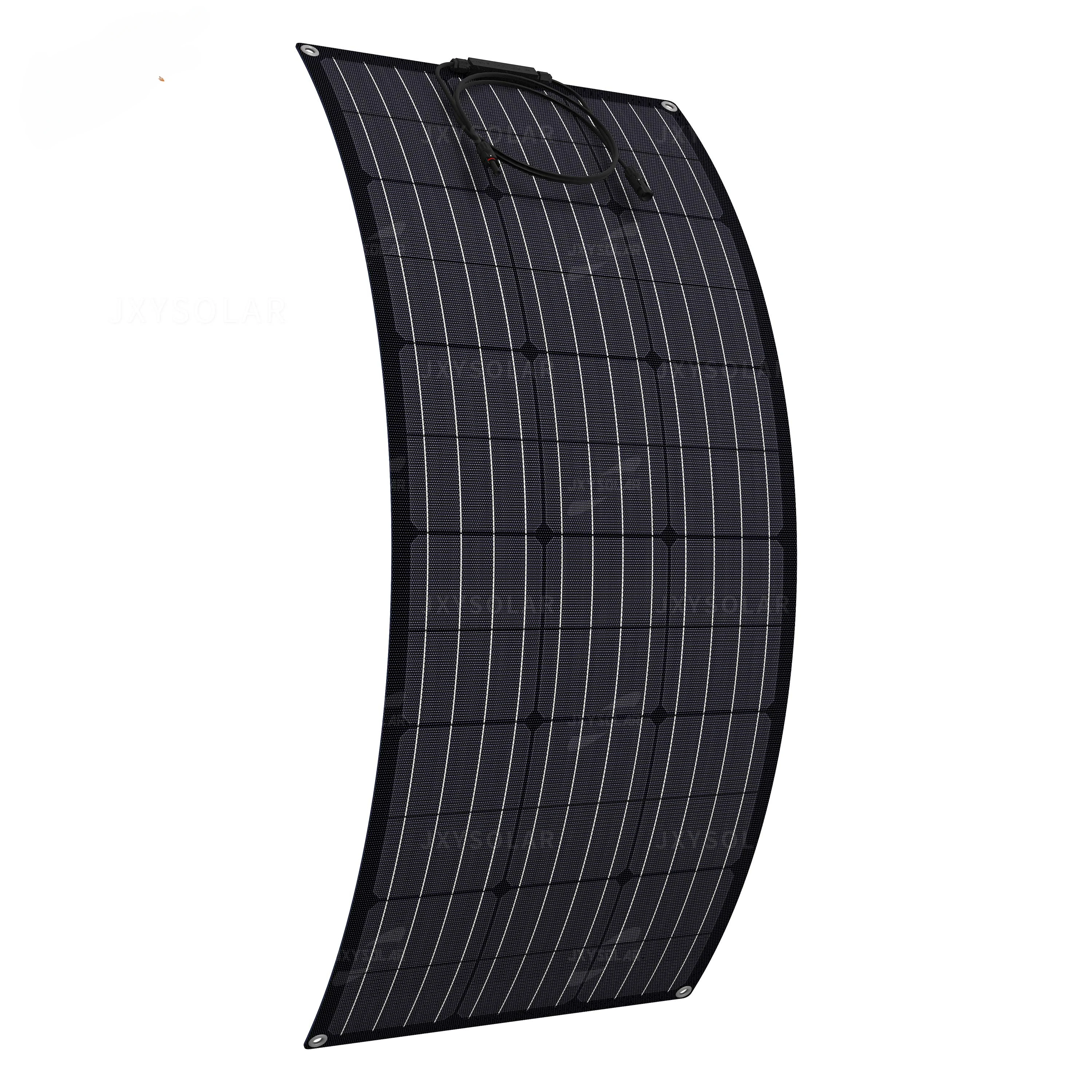 

100W 18V Black Monocrystalline ETFE Corrosion Resistance To Salt Fog Semi Flexible Solar Panels For Marine RVs Roofs Yacht