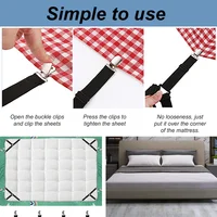 4Pcs Set Adjustable Bed Sheet Grippers Belt Fastener Bed Sheet Mattress Cover Blankets Quilt Holder Clips Organize Fixing clip 4
