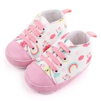 1Pair Spring Autumn Baby Boys Girls Cartoon Pattern Casual Sneaker Lace-up Infant Soft-soled Toddler Shoes For 0-18M 1