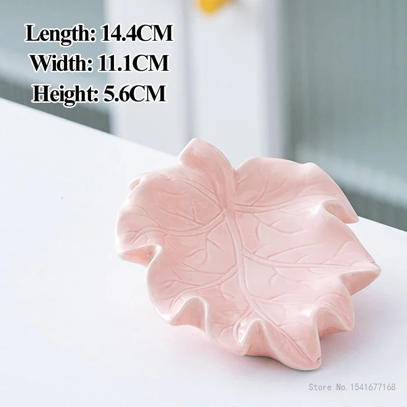 Creative Drain Dish Light, Storage Rack Box, Household, Bathroom, Kitchen Articles, Maple Leaf-Shaped Ceramic Soap Case, 1Pc