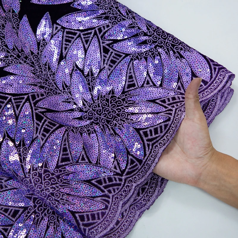 Kalume African Tulle Lace Fabric Sequins 2025 Nigerian Tulle Velvet Lace Fabric Tissue Fabric for Party Sew Cloth F3576